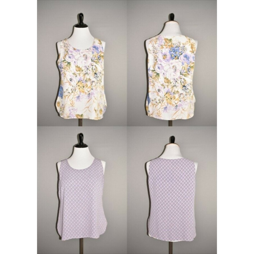 Chico's Floral and Patterned Blouses - Cream and Purple